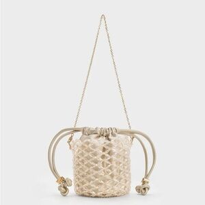 Zara beaded bucket bag